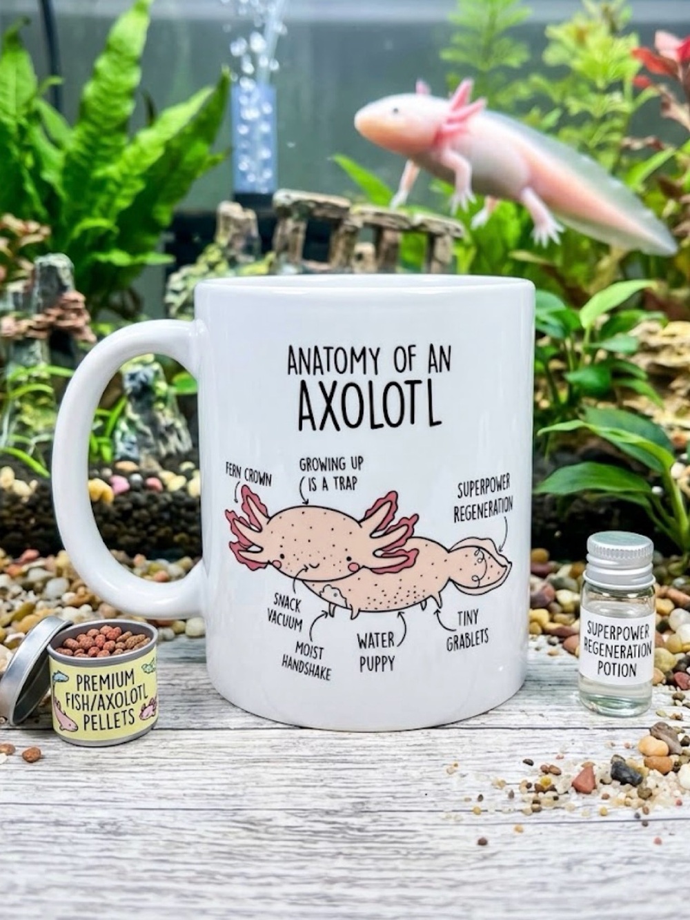 Axolotl Anatomy Ceramic Mug